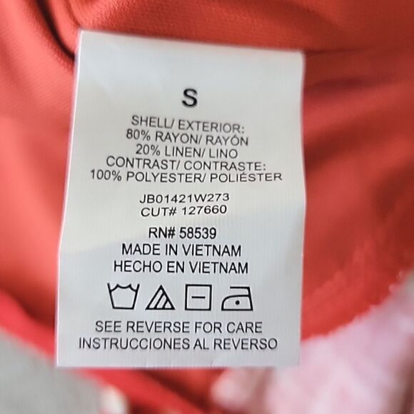 Speechless Fire Burnt Orange Floral Sleeveless  Linen Blend Spring Dress-Small - Picture 7 of 14